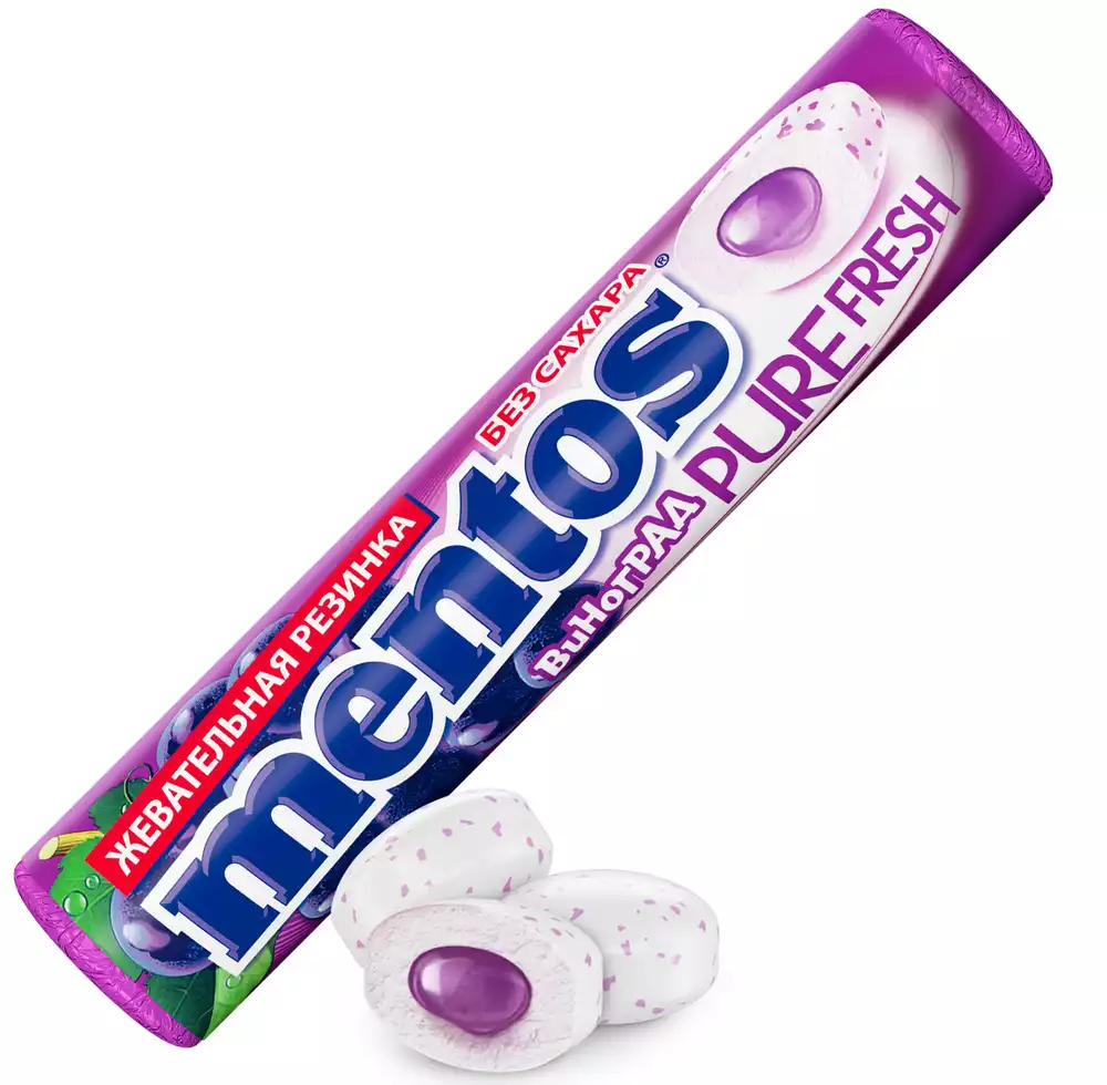 Жевательная резинка MENTOS ВИНОГРАД ТУ 15,5Г