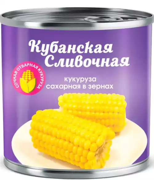 Кукуруза сахарная GREEN КУБАНСКАЯ СЛИВОЧНАЯ ГОСТ Ж/Б 340Г