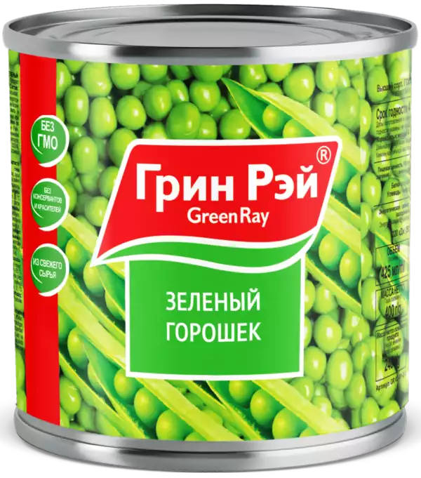 Горошек зеленый GREEN RAY Ж/Б 400Г