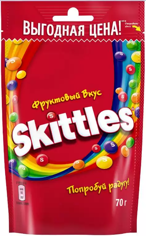 Драже SKITTLES ФРУКТЫ 70Г