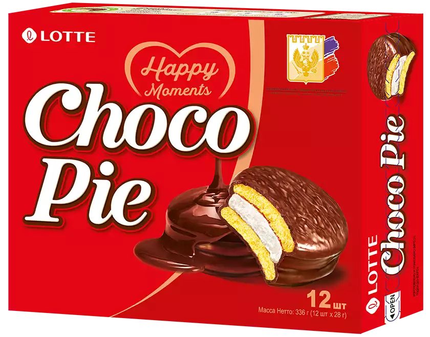 Печенье LOTTE CHOCOPIE ПРОСЛОЕННОЕ ГЛАЗИРОВАННОЕ 336Г