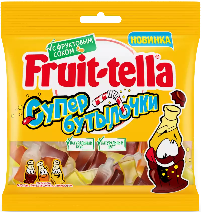 Мармелад жевательный FRUITTELLA СУПЕР БУТЫЛОЧКИ 100Г