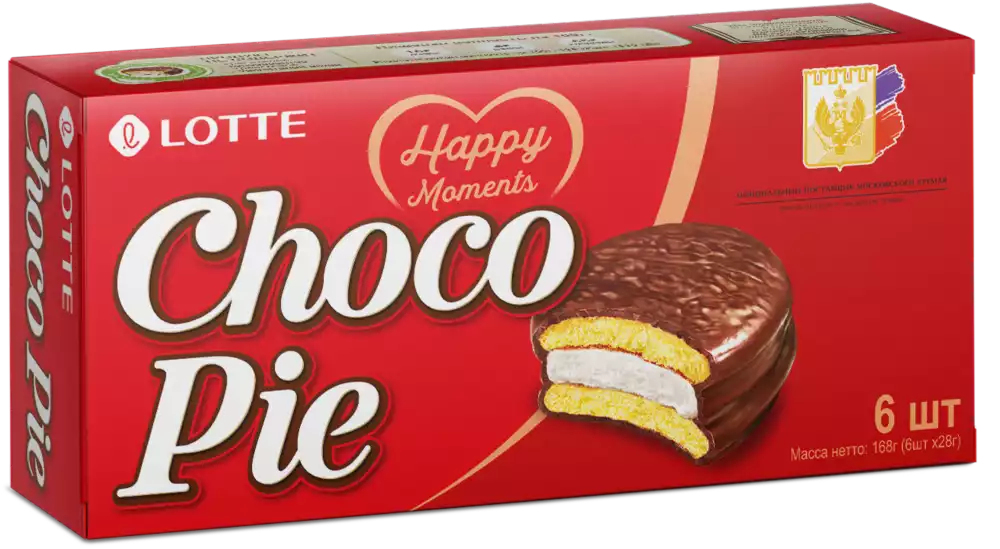 Печенье LOTTE CHOCOPIE ПРОСЛОЕННОЕ ГЛАЗИРОВАННОЕ 168Г