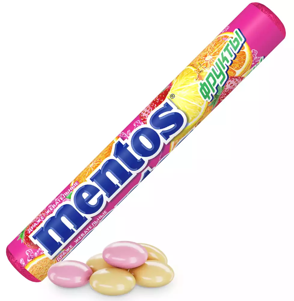 Драже жевательное MENTOS ФРУКТЫ 37,5Г