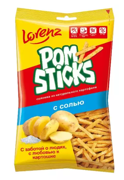 Чипсы соломкой POMSTICKS С СОЛЬЮ 100Г