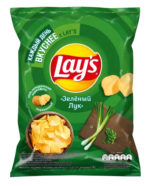 Чипсы LAY'S МОЛОДОЙ ЗЕЛЕНЫЙ ЛУК 70Г