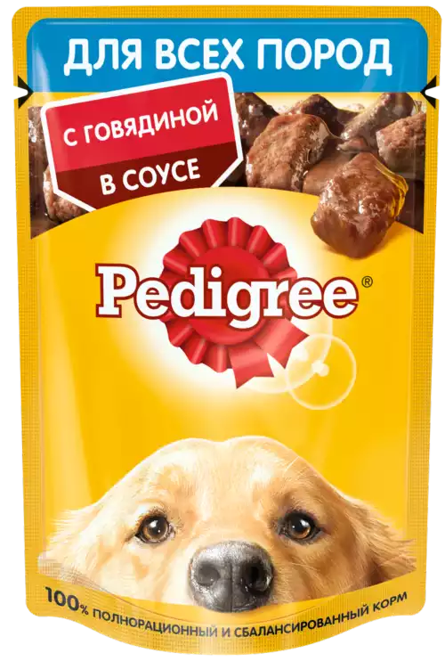 Корм влажный для собак PEDIGREE ГОВЯДИНА В СОУСЕ 85Г