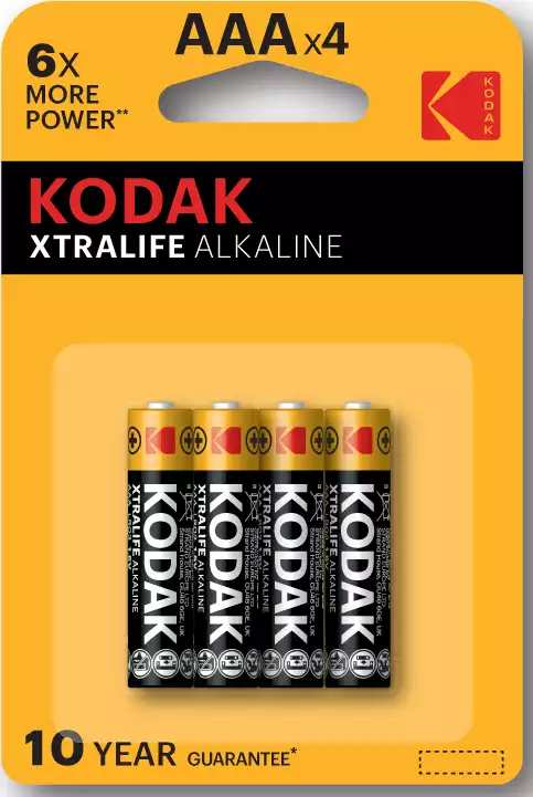 Элементы питания KODAK XTRALIFE ALCALINE AAA-4ШТ БЛИСТЕР