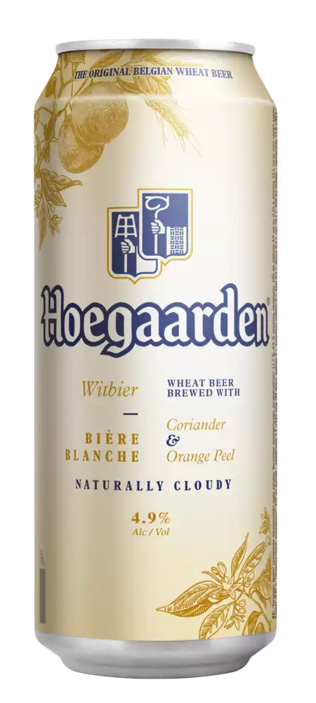 Пивной напиток HOEGAARDEN БЕЛОЕ СВЕТЛ. НЕФИЛЬТР. ПАСТЕР. Ж/Б 0,45Л
