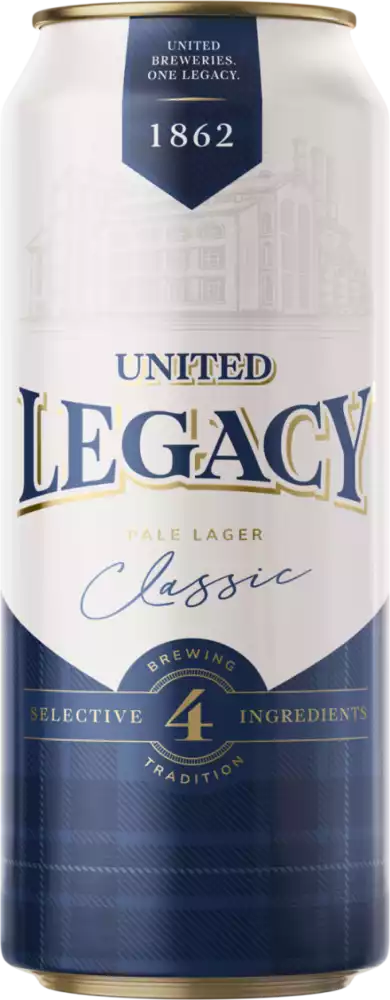 Пиво UNITED LEGACY CLASSIC LAGER СВЕТЛ. ФИЛЬТР. ПАСТЕР. Ж/Б 0,43Л