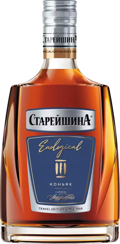 Коньяк СТАРЕЙШИНА ТРЭВЕЛ 3 ГОДА 40% ФЛЯГА 0,25Л