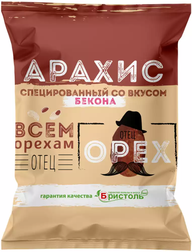 Арахис «ОТЕЦ ОРЕХ» СПЕЦИРОВАННЫЙ СО ВКУСОМ БЕКОНА 50Г