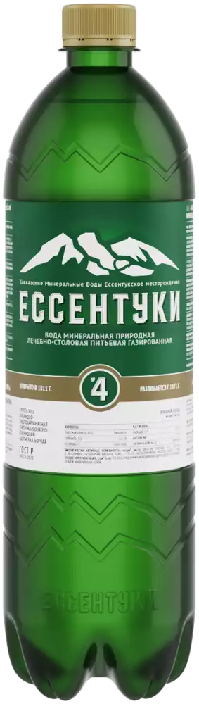 Минеральная вода ЕССЕНТУКИ №4 ГАЗ. ПЭТ 1Л