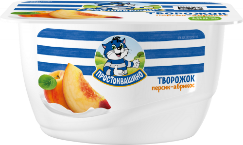 Продукт творожный Простоквашино Персик и абрикос, 3,6%, 130г