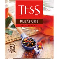 Чай ''Tess'' Pleasure черный с шиповником и яблоком в пакетиках, 100 шт