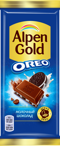 Шоколад ''Alpen Gold'' молочный с Oreo, 85 г/90 г