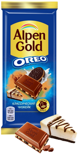 Шоколад ''Alpen Gold'' Oreo Чизкейк, 85 г/90 г