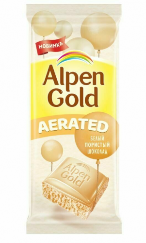 Шоколад ''Alpen Gold'' белый пористый, 75 г/80 г