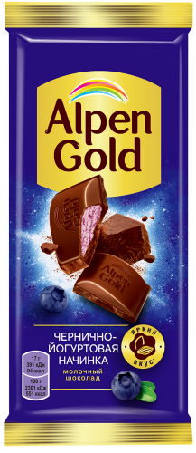 Шоколад молочный ''Alpen Gold'' Черника с йогуртом, 80/85 г