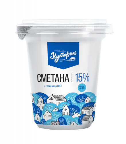 Сметана ''Хуторок'' 15%, 300 г