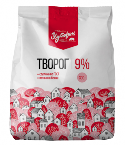 Творог ''Хуторок'', 9%, 300 г