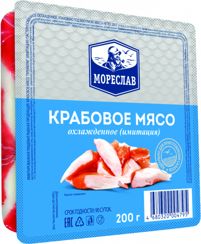 Крабовое мясо ''Мореслав'' имитация охлажденное, 200 г