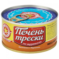 Печень трески ''Вкусные Консервы'' по-мурмански, 185 г