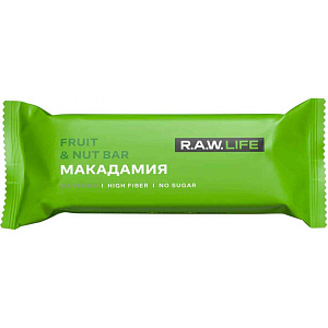 Батончик орехово-фруктовый R.A.W. LIFE Макадамия, 47г