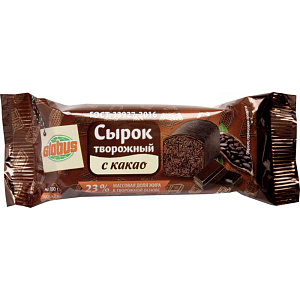 Сырок творожный глазированный Глобус с какао 23%, 45г