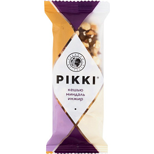 Батончик орехово-фруктовый Pikki Кешью, миндаль и инжир, 35г
