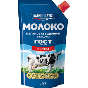 Молоко цельное сгущённое Главпродукт Гост Экстра 8,5%, 270г