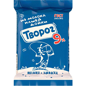 Творог из молока Нашей дойки 9%, 180г