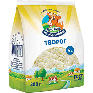 Творог Коровка из Кореновки классический 5%, 300г