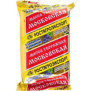 Творожная масса Московская Ростагроэкспорт с изюмом 20%, 90г