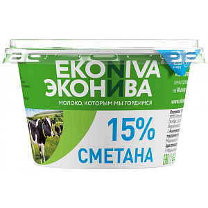 Сметана Эконива 15%, 180г