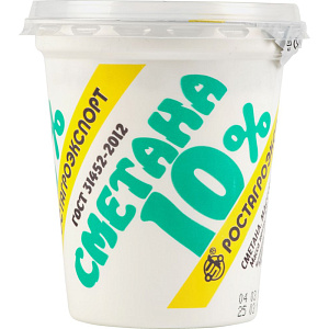 Сметана Ростагроэкспорт 10%, 320г
