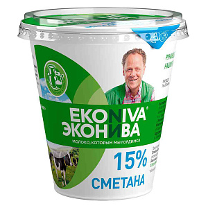 Сметана Эконива 15%, 300г
