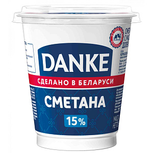 Сметана Danke 15%, 300г