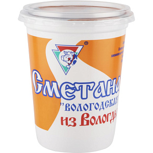 Сметана из Вологды Вологодская оранжевый стакан 15%, 400г