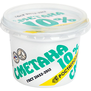 Сметана Ростагроэкспорт 10%, 180г