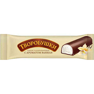 Сырок творожный глазированный Творобушки с ароматом ванили в тёмной глазури 20%, 40г