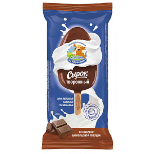 Сырок творожный глазированный Коровка из Кореновки ванильный в молочно-шоколадной глазури 23%, 50г