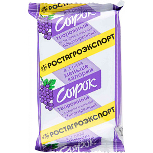 Сырок творожный Ростагроэкспорт с изюмом 0%, 90г