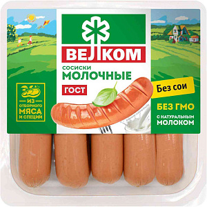 Сосиски Молочные Велком, 450г