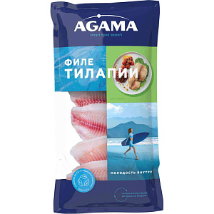 Тилапия замороженная Agama филе без кожи, 400г