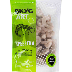 Креветка сыромороженая ВкусАрт натуральная очищенная без хвоста, 500г