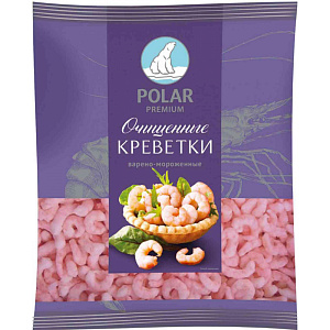 Креветки варёно-мороженые Polar 200/300 очищенные, 500г