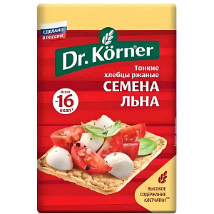 Хлебцы ржаные Dr. Körner Семена льна, 100г