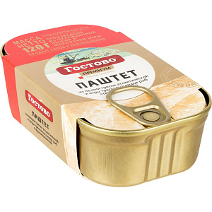 Паштет из печени трески и икры тресковых рыб Гостово премиум, 120г