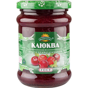 Клюква протёртая Экопродукт с сахаром, 320 г